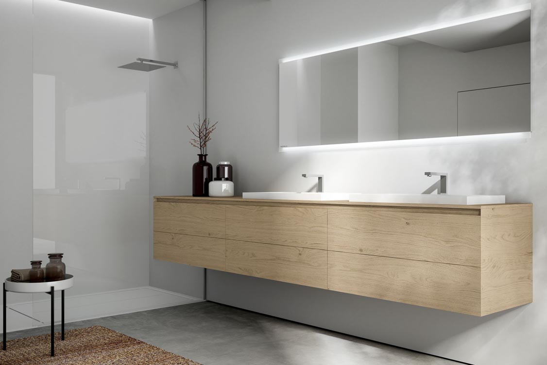 Meuble de salle de bain en bois sur mesure